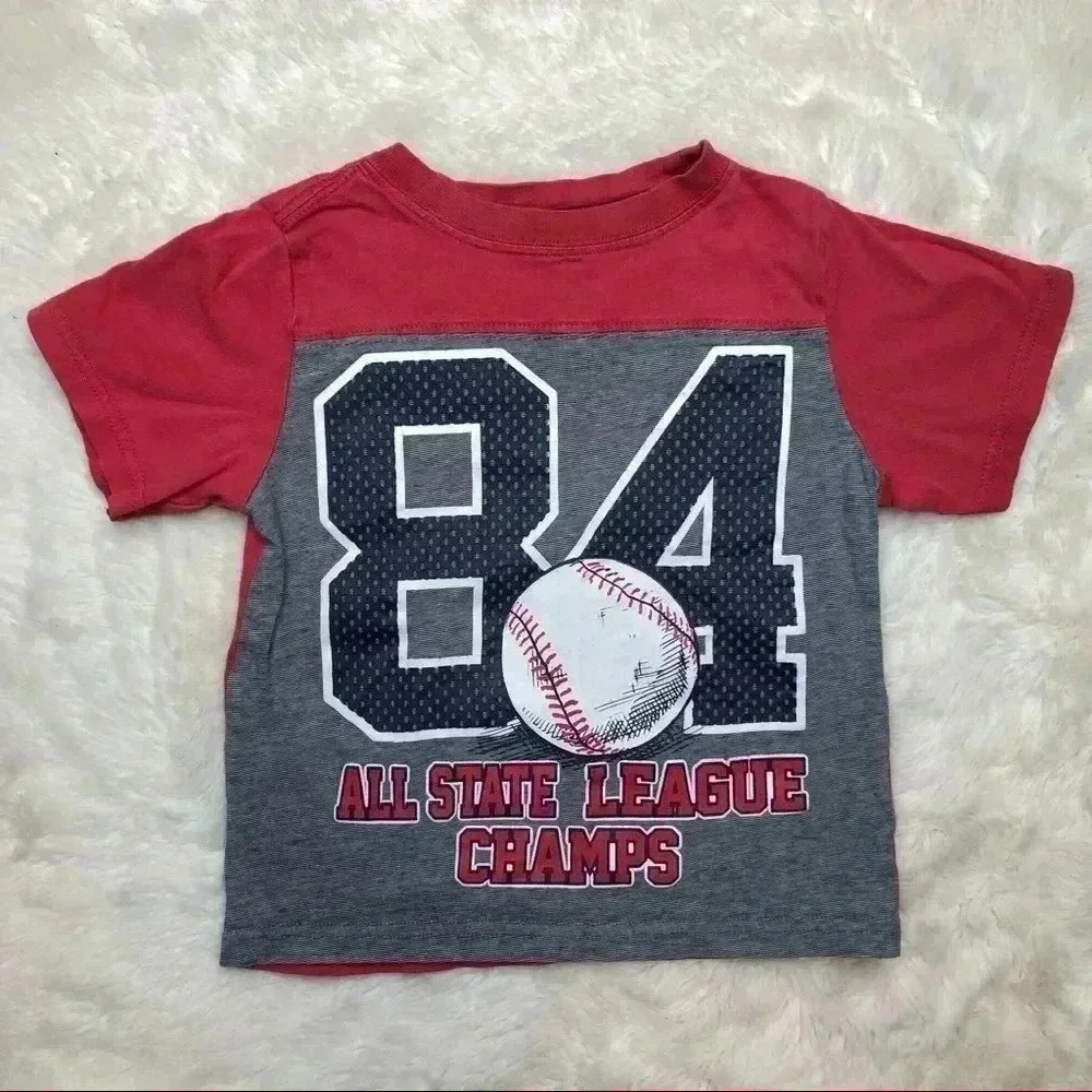 Healthtex Baseball T-Shirt Red & Grey Size 4T